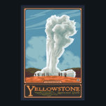 Póster Geyser de Old Faithful - Parque Nat'l de Yellowsto<br><div class="desc">Acá uno de nuestros afiches de viaje al estilo de la época. Todos los diseños son personalizados hechos para parecerse a posters de principios del siglo XX. Estas piezas de arte llevan un alto detalle,  un color profundo y una cuidadosa atención a la calidad.</div>