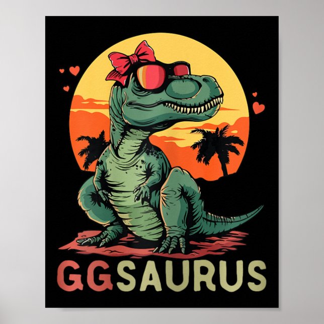 Póster Ggsaurus Dino Dinosaur Gg-saurus T-rex Funny Trex (Frente)