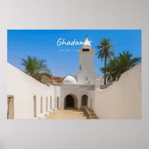Póster Ghadames, Libia - Mezquita Blanca