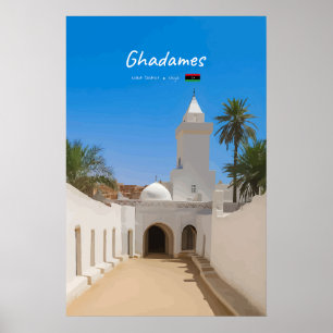 Póster Ghadames, Libia - Mezquita Blanca