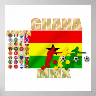 Póster Ghana 32 equipos calificadores de países marcan re