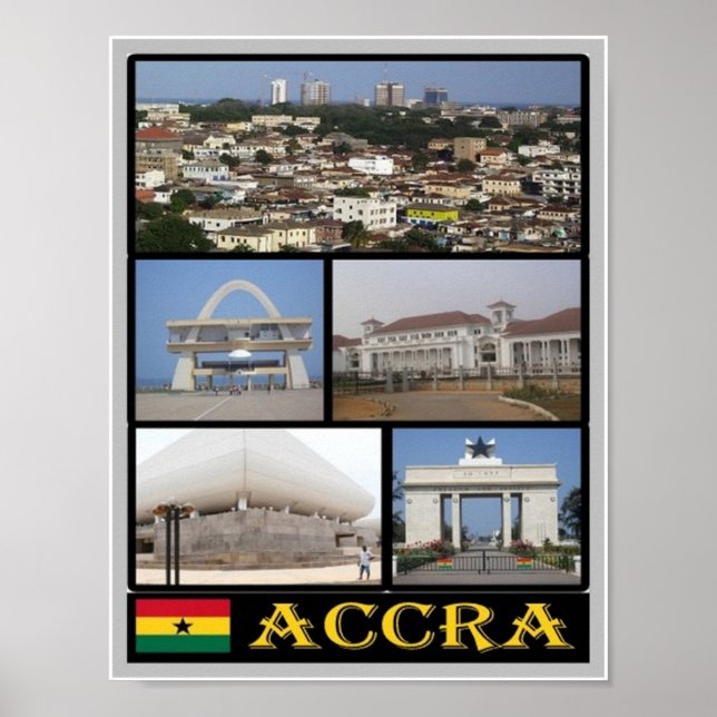 Póster Ghana - Accra - Mosaico - (Frente)