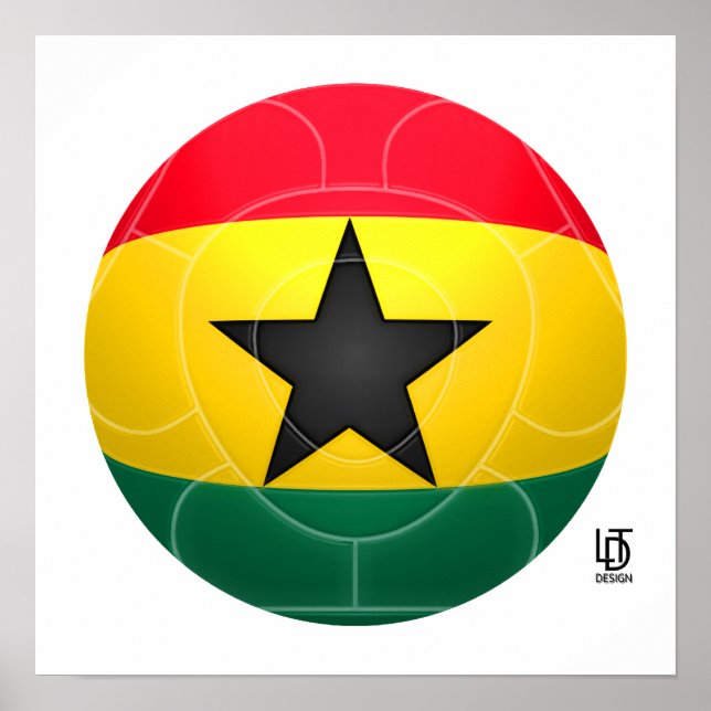 Póster Ghana - Fútbol de los Black Stars (Frente)
