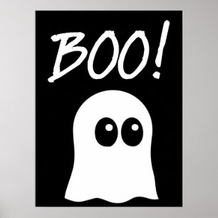 Póster Ghost Boo, cute ghost design