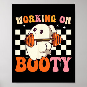 Póster Ghost Boo Gym Lover Halloween Trabajando En Mi Boo