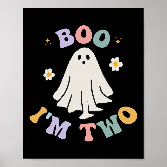 Póster Ghost Boo Soy Dos Años Segundo Nacimiento Niños Ha (Frente)
