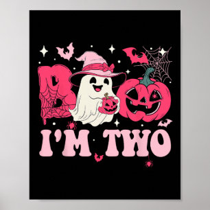 Póster Ghost Boo Soy Dos Niños de Segundo Cumpleaños Hall
