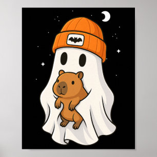 Póster Ghost Capybara Halloween Animal Lover Beenie Gorra