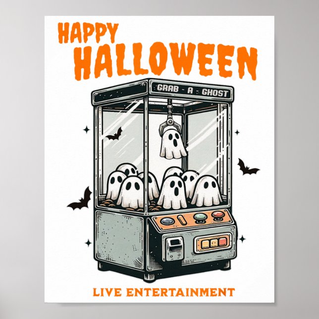 Póster Ghost Claw Game Happy Halloween (Frente)