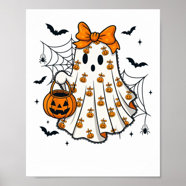 Póster Ghost Coquette Spooky Halloween Pumpkin Tret (Frente)