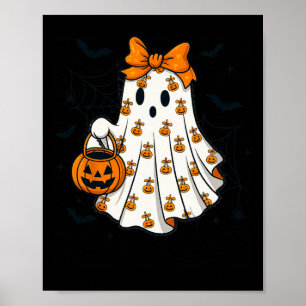 Póster Ghost Coquette Spooky Halloween Pumpkin Tret