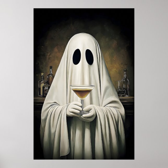 Póster Ghost Drinking Cocktail Espresso Martini Print (Frente)