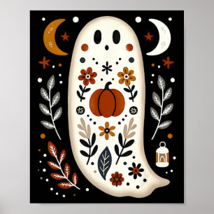 Póster Ghost Folk Art Floral Otoño Caída Calumnia H