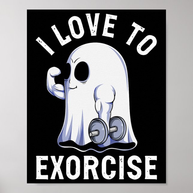 Póster Ghost Funny Gym Workout Bodybuilding Humoko (Frente)