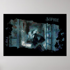 Póster Ghost Girl in Blue – Haunting Surreal Art