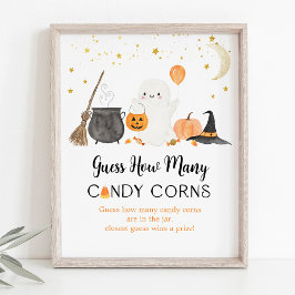 Póster Ghost Halloween Adivina Cuántos Candy Corns Juego