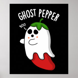 Póster Ghost Pepper Funny Chili Pun Dark BG