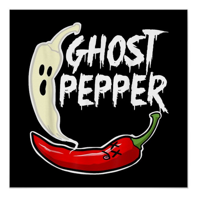 Póster Ghost Pepper Funny Spicny Hot Halloween Ghost Pepp (Anverso)
