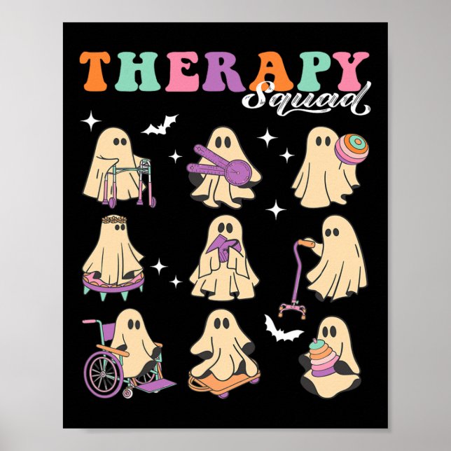 Póster Ghost Physical Therapy Squad Slp Ot Team Hallow (Frente)