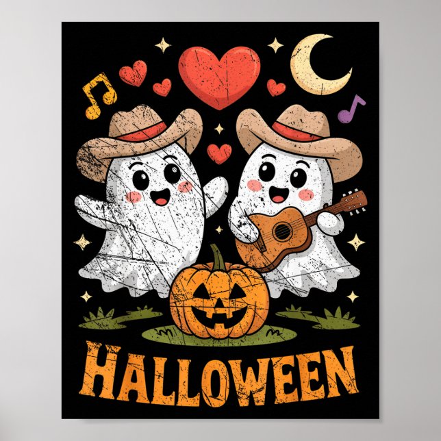 Póster Ghost Playing Guitar For Halloween Lovers  (Frente)