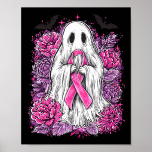 Póster Ghost Ribbon Sensibilización sobre el Cáncer de Ma