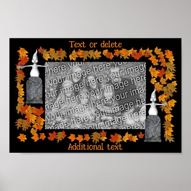 Póster Ghost Tombstone de Halloween crea su propia foto (Frente)