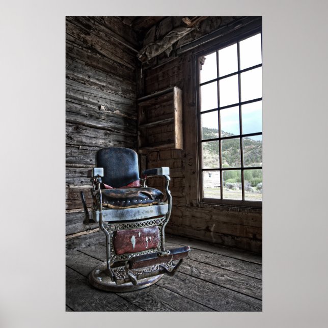 Póster Ghost Town Barber Chair - Bannack Montana (Frente)