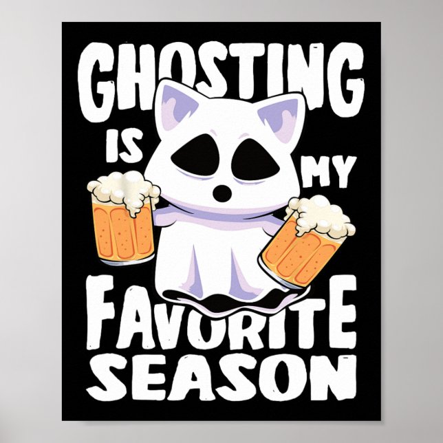 Póster Ghosting Es Mi Gato Femenino De Halloween De Tempo (Frente)