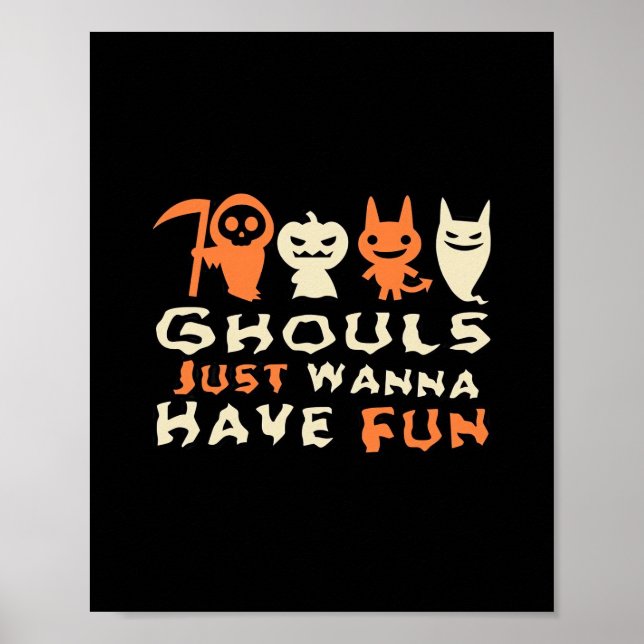 Póster Ghouls solo quiere divertirse con Sloth Halloween (Frente)