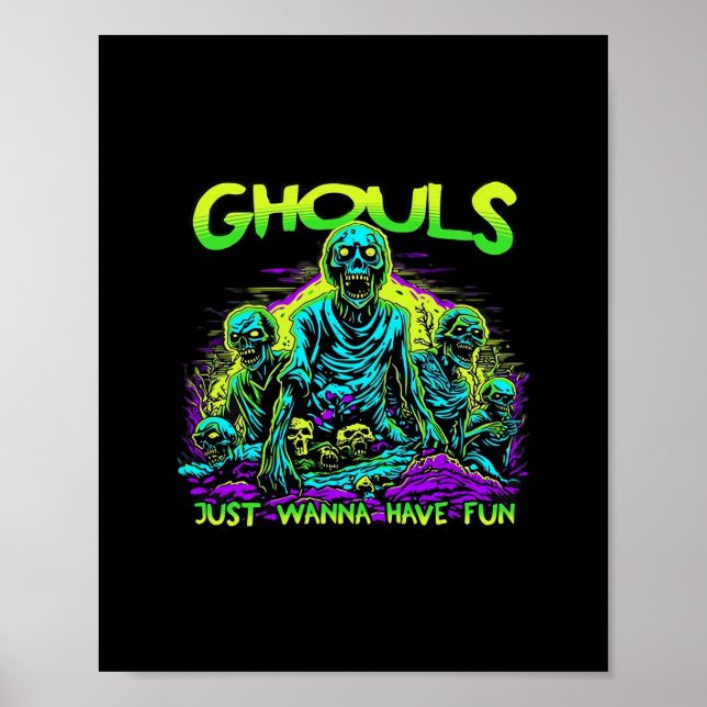Póster Ghouls solo quiere divertirse - Halloween Sloth De (Frente)