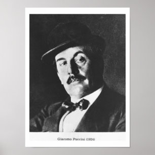 Póster Giacomo Puccini (1858-1924) 1924 (fotolito) (b/w)