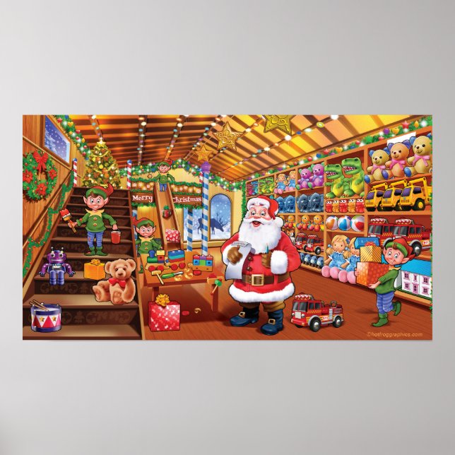 Póster Giant poster, Santa's Workshop christmas fun magic (Frente)