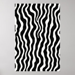 Póster Giant Wavy Zebra Print Poster gráfico