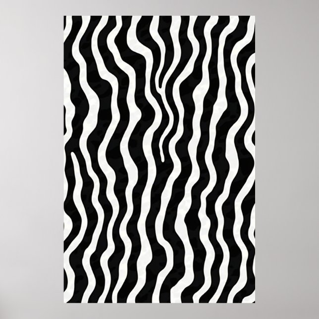 Póster Giant Wavy Zebra Print Poster gráfico (Frente)