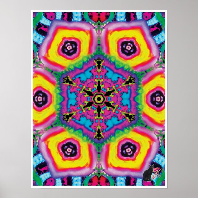 Póster Giddy Kinetic Collage Kaleidoscope Poster (Frente)