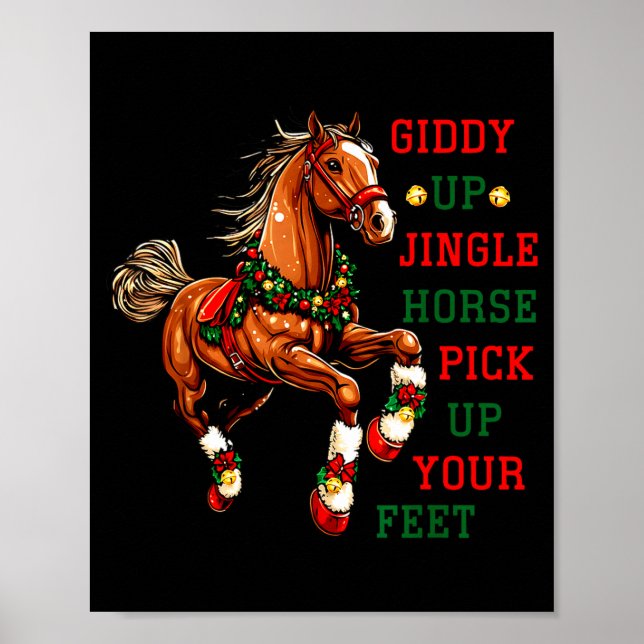 Póster Giddy Up Jingle Horse Western Christmas Horse Coun (Frente)