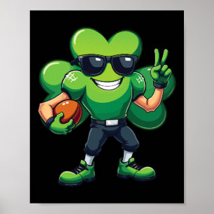 Póster Gif divertido del Día de San Patricio con trébol j