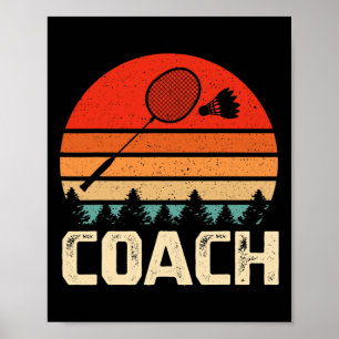 Póster Gif Retro Badminton Racket Shuttle