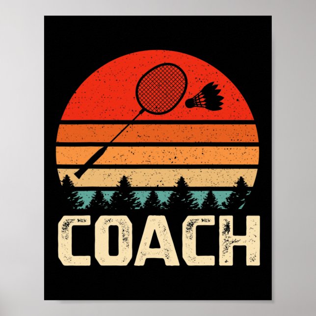Póster Gif Retro Badminton Racket Shuttle (Frente)