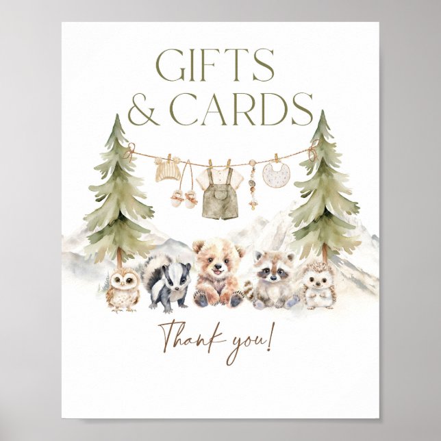 Póster Gift and Card Woodland Adventure Boy Baby Shower (Frente)