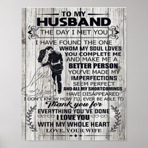 Póster Gift For Husband To My Husband Best Gift