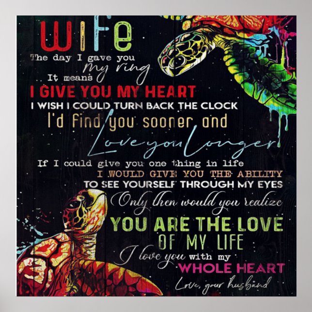 Póster Gift For My Wife | Letter For Your Wife | (Frente)