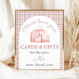 Póster Gift table Pink Fresh off the market Bridal Shower