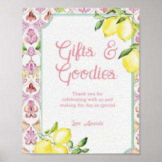Póster Gifts & Goodies Sign Pink Yellow Lemon Shower