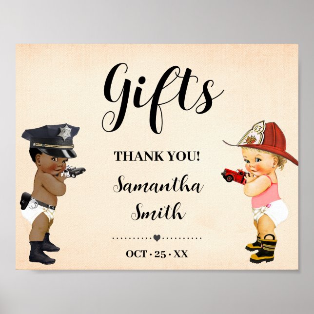 Póster Gifts Little Recruit on the Way Baby Shower Sign (Frente)