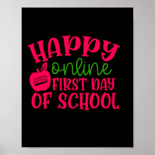 Póster Gifts Teacher Happy Online First Day Of School