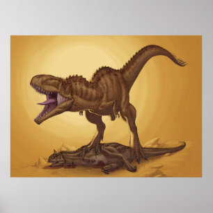 Póster Giganotosaurus carolinii y Carnotaurus