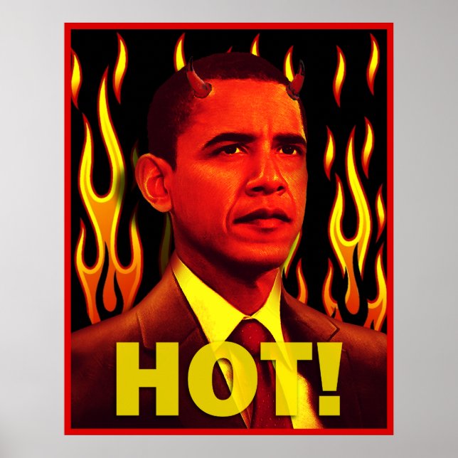 Póster Gigante anti-Obama del diablo rojo (Frente)