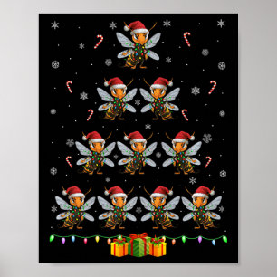 Póster Gigante asiático Hornet Santa Hat Xmas enciende Na