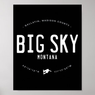 Póster Gigante gráfico del cielo de Montana con molestias